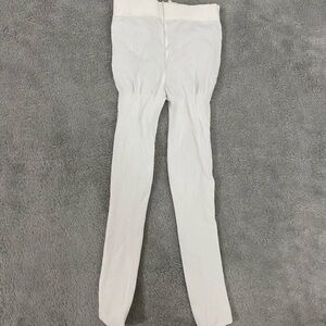 Baby White Ribbed Tights